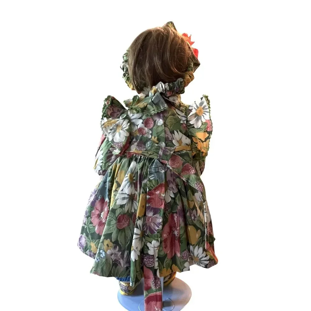 Vintage Marie Osmond Porcelain Toddler Series Doll Floral Dress Jewelry Boxed
